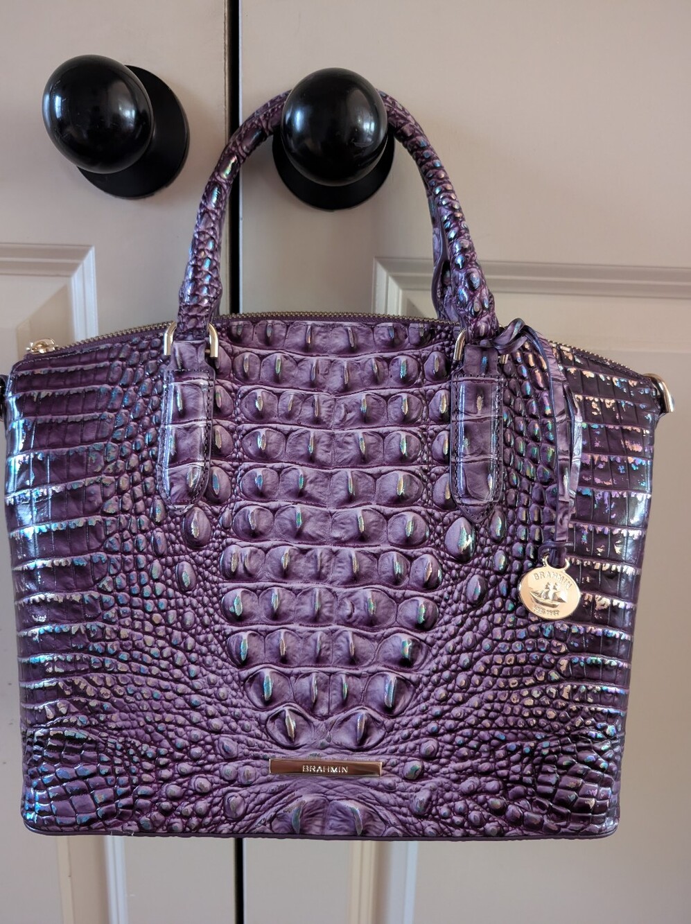 New Brahmin Purple Passion Satchel
